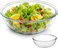 6.5 Qt Extra Large Glass Mixing Bowls, Clear Glass Bowl, Big Salad Bowl for Salad Fruit Bread Storage (6.5qt)