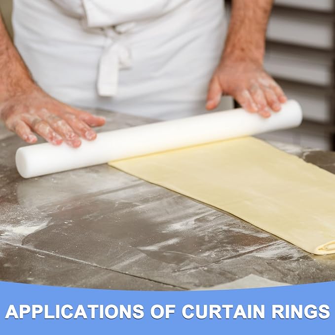 Fondant Rolling Pin - Fondant Cake Dough Roller Non-Stick No Handle Rolling for Baking Kitchen Tool Rolling Pin PP - (20" x 1.38", White)