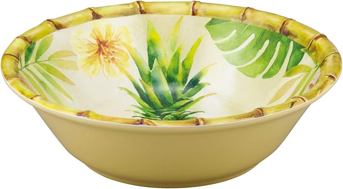 UPware 12 Piece Pineapple Melamine Dinnerware Sets, Outdoor Dishes Set, Plates and Bowls Sets, Service for 4, Multicolor
