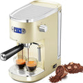 Electactic 20 Bar Espresso Machine, Professional Stainless Steel Coffee Maker with LCD Display, 45oz Removable Water Tank, Home & Office Espresso Maker for Cappuccino Latte Macchiato, White