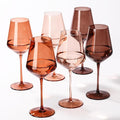 Venus Colored Wine Glasses Set of 6, Handblown Wine Glasse,Amber Coloful Glassware，17OZ for Red or White Wine,Wedding Gift, Anniversary, Christmas, Mothers Day Gifts,Gifts for My Wife