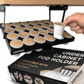 COFFEEKEEPERS KEEPERS Under Cabinet K Cup Holder with Swing-Down Access – Space-Saving Coffee Pod Holder and K Cup Organizer for 24 Pods – Steel Coffee Pod Organizer with Easy DIY Installation