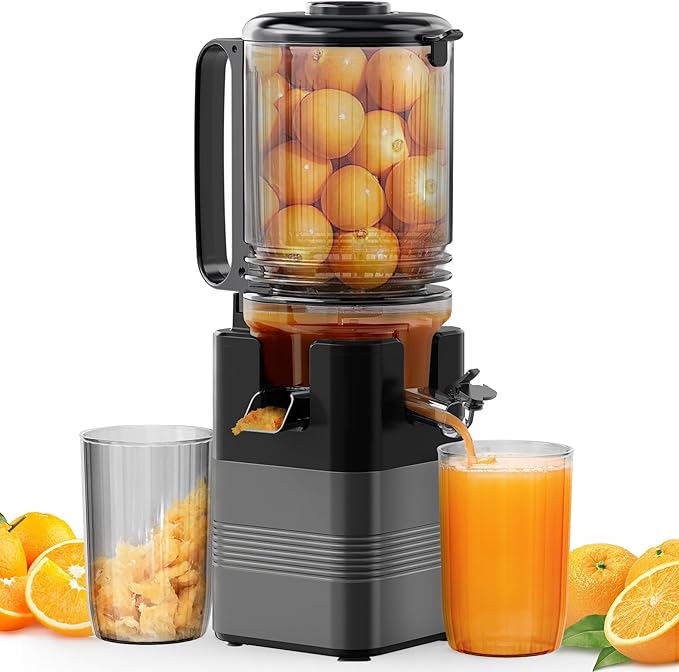 Juicer Machines with 5.8" Wide Feed Chute, Masticating Juicer for Whole Vegetables & Fruits, Cold Press Juicer,Juice Extractor Machine Easy to Clean, (grey, 5.8)
