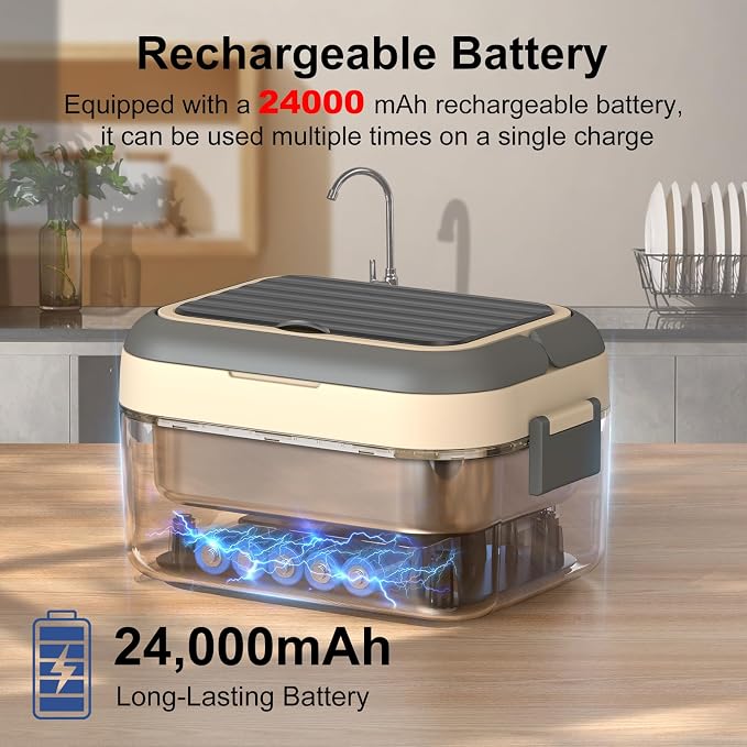 Cordless Electric Heated Lunch Box, 1.5L - 6.3 Cups 100W Rechargeable Smart Self-Heating Food Warmer with Removable Divider, Spoon, Fork, BPA Free, Portable Lunchbox for Car Travel Office Yellow