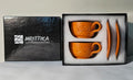 Handmade Tea Cup Set - Limited Edition Gift Set – 2 Terracotta Cups + 2 Saucers – Unique Handmade Gift Box