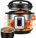 KINGBULL 8QT Electric Pressure Cooker, 12-in-1 Stainless Steel Multi Cooker with Nonstick Inner Pot, Slow Cooker, Rice Cooker, Steamer, Sauté, Yogurt Maker, Warmer, Delay Start