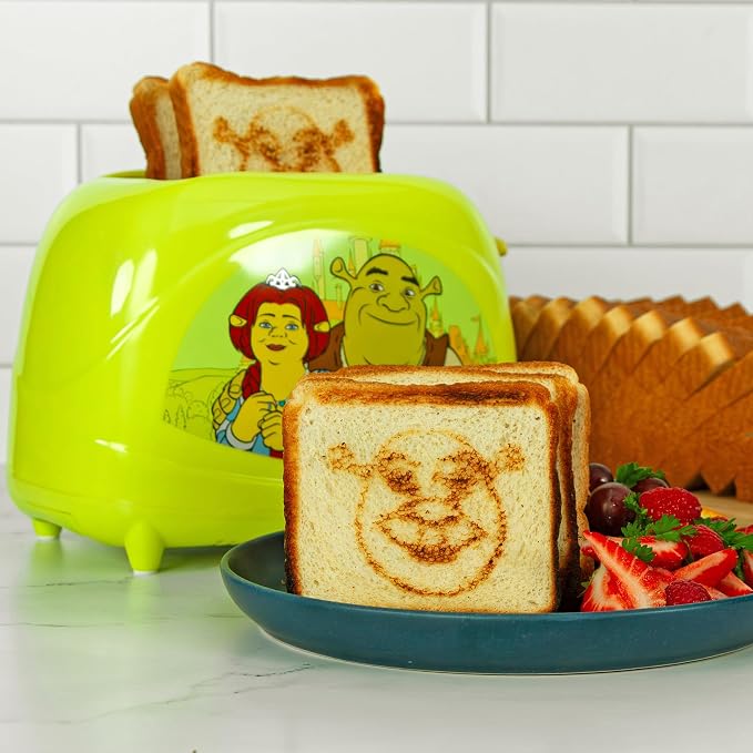 Uncanny Brands Shrek Two-Slice Toaster - Toasts Shrek’s Iconic Face Right On Your Bread