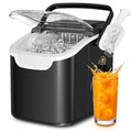Antarctic Star Countertop Ice Maker Machine, 8 Cubes in 6 Mins, 26.5 lbs/Day, Self-Cleaning, 2 Sizes, Ultra-Quiet for Home/Kitchen/Camping/RV Black