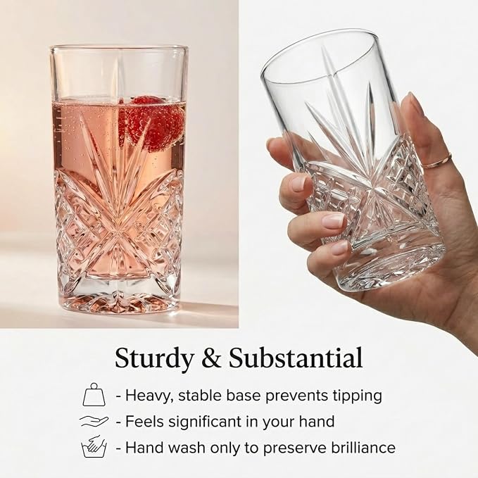 Godinger Dublin Crystal Highball Glasses, Set of 12