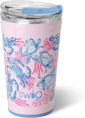 Swig Life 24oz Party Cup, Stackable Insulated Travel Coffee Tumbler with EZ Slider Lid, Cup Holder Friendly, Stainless Steel 24 oz Tumbler, Reusable Coffee Mug (Get Crackin)
