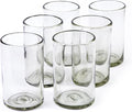 15 oz Hand Blown Mexican Drinking Glasses - Set of 6 tumblers, 15 fl oz each, Clear