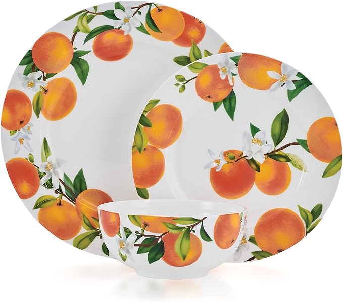 Mikasa Mandarin Bone China Lightweight Chip Resistant 12 Piece Dinnerware Set, Service for 4
