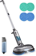 iDOO Cordless Electric Mop, Rechargeable Spin Mop with Water Spray & LED Headlight, Quiet Self Propelled Floor Cleaner, Lightweight Floor Scrubber for All Floors