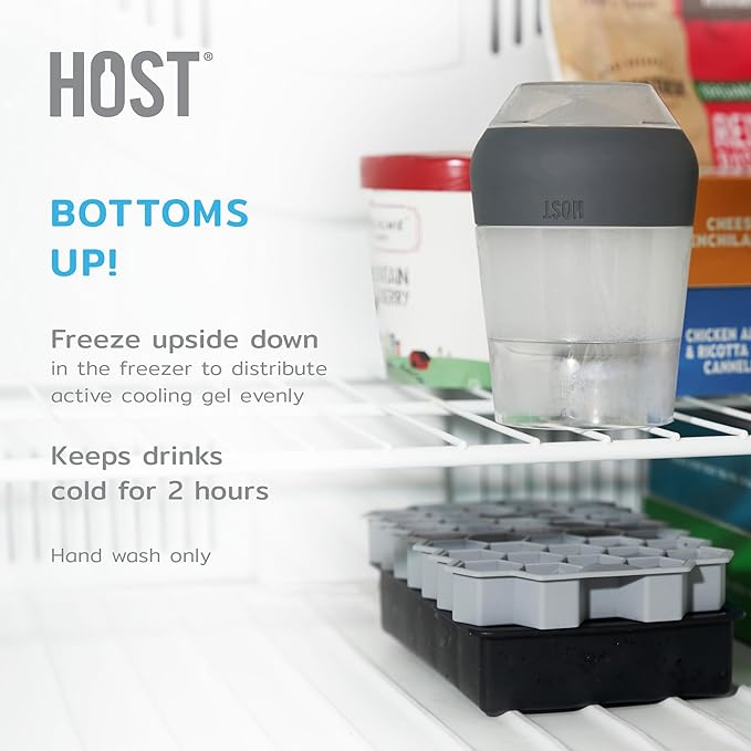 Host Freeze XL Cooling Cup in Double Walled Insulated Freezable Drink Chilling Tumbler with Freezing Gel, 12 Ounces - Set of 4 Vivid Tinted