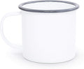 Crow Canyon Home Enamelware Mug, 12 ounce, Vintage White/Grey (Set of 4)
