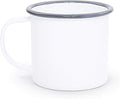 Crow Canyon Home Enamelware Mug, 12 ounce, Vintage White/Grey (Single)