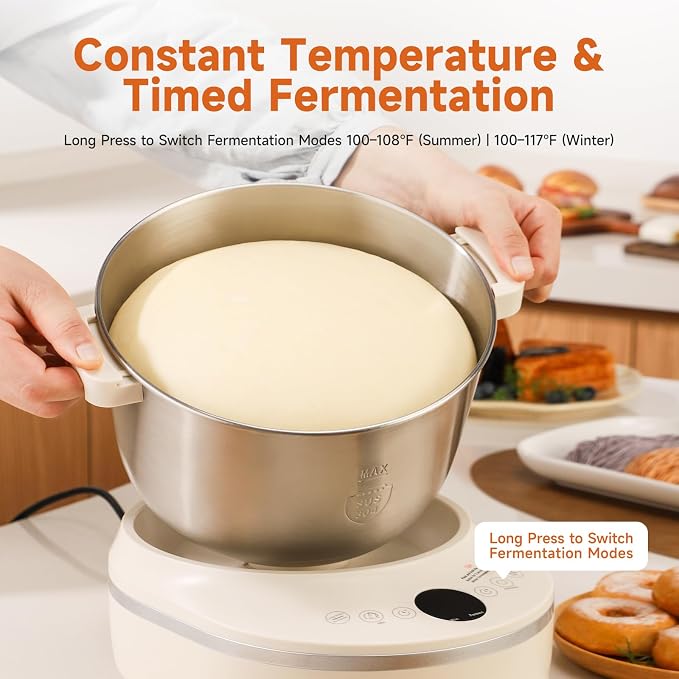 Joydeem HMJ-A701 Electric Dough Maker (7.4Qt) with Ferment Function - Ideal for Bread, Pizza, Sourdough & Dumpling Dough Mixer