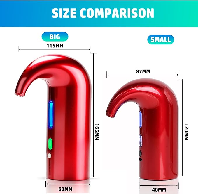 Electric Wine Aerator Pourer, Portable Automatic One-Touch Decanter Dispenser Pump for Red and White Wine with Type C Rechargeable Battery