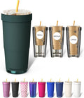 Frost Buddy Togo Buddy | 30 oz Stainless Steel Vacuum Insulated Tumbler | To Go Coffee Cup – Iced Coffee Cups, Iced Coffee Sleeve, Travel Mug, Thermal Cup for Hot & Cold Drinks, Dunkin Cup (Jade)