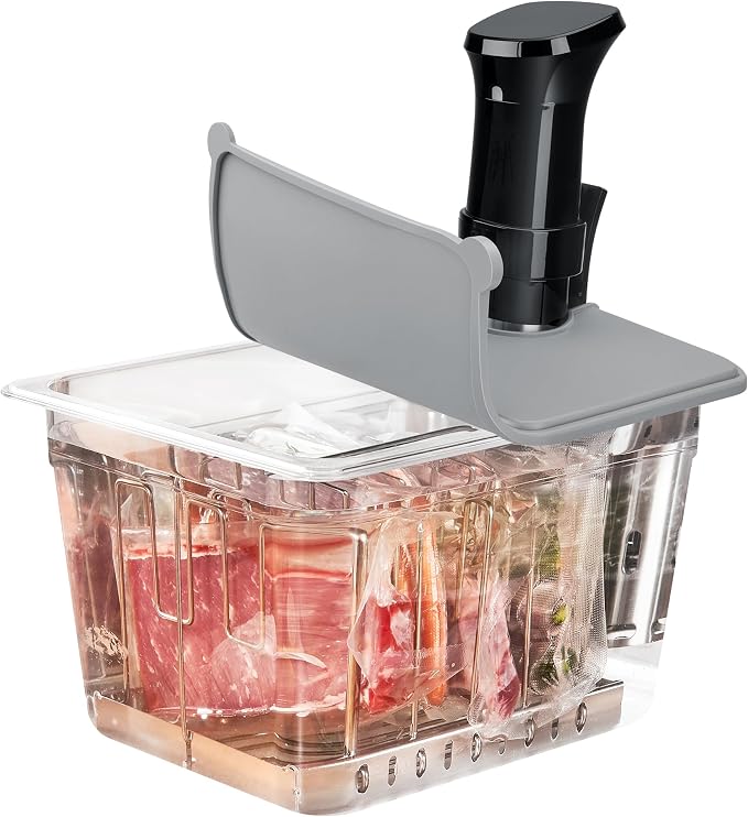 HOMENOTE Sous Vide Container 12 Quart with Collapsible Silicone Lid,Complete Sous Vide Accessories Kit BPA Free,Compatible with Anova and Most Sous Vide Cookers（Comes with Rack）