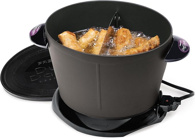 Presto 05450 DualDaddy Electric Deep Fryer, Black