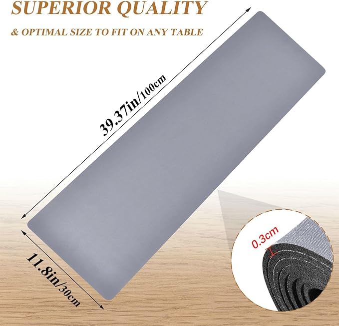 Purplish Grey Trivet Table Runner for Kitchen Countertops Hot Pots Pans Heat Resistance Pot Holders Anti-Slip Hot Pad Mats 11.8 * 39.4 Inches