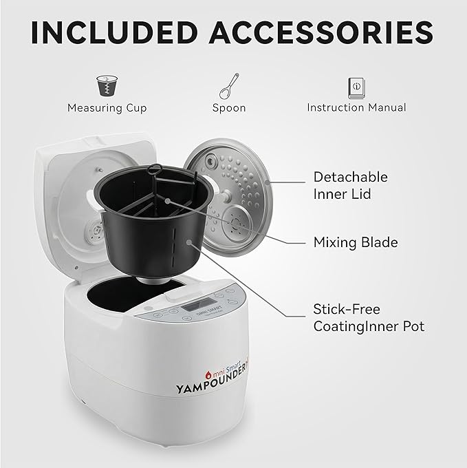 Yam Pounding Machine 3L 700W Electric African Food Cooker to Make Pounded Yam, Plantains, Cocoyams,Cassava FuFu COOK AND POUND