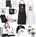 15 Pcs 2026 Wedding Gift Mr and Mrs Gifts for Couples Set, Mr and Mrs Aprons Wedding Honeymoon Bridal Shower Cooking Gifts Ideas for Bride Groom Engagement Anniversary Travel(Bride)