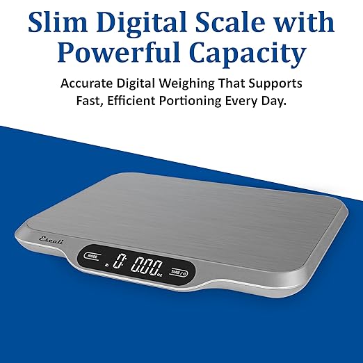 San Jamar SCDGSL33 Slimline Portion Control Digital Scale, Stainless Steel