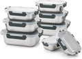 8 PCS Stainless Steel Lunch Box, 4-Size (58 /41 /24 /14Oz) Stackable Metal Bento Boxes BPA Free Dishwasher Safe, Food Storage Containers, Leakproof Reusable Meal Storage for Work,Travel (Gray)