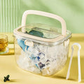 6.7L Ice Cube Storage Bin with Sealed Lid for Freezer Clear Ice Bucket w/ Tong for Bar Refrigerator Containers for Home Beverage Cooler for Whiskey Wine Beers Party Outdoor 8.5*6.6*7.4in Yellow