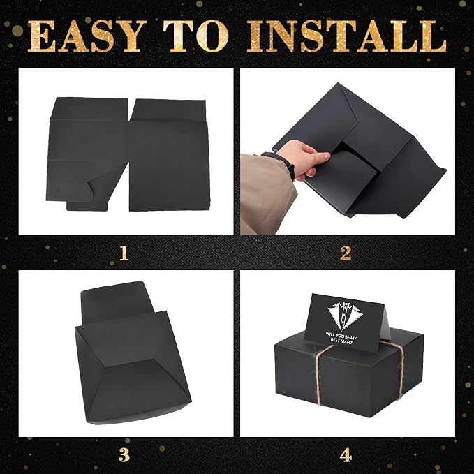 60PcsGroomsmen Proposal Gift of 6 Sets with 12OZ Wine Tumbler PU Leather Toiletry Bag Photo Frame Bottle Opener Pens with Exquisite Package for Wedding Groomsman Best Man Gift