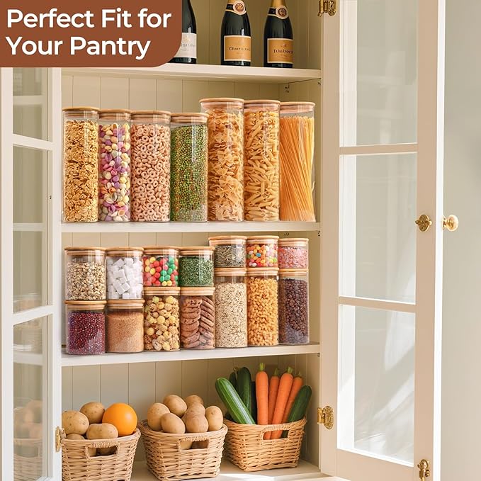 ComSaf Glass Spaghetti Pasta Storage Container - Thumbnail 4