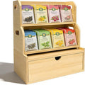 3-Layer Stackable Bamboo Tea Bag Organizer with Drawer, No-Tool Assembly Tea Organizers and Storage Holder for Countertop, Cabinet, Office, Kitchen, Pantry