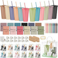 Nuogo 12 Sets New Parent Shower Prizes for Player Winners Adult, Wedding Bridal Shower Gift, Plastic Tumbler Notebook Scented Candle Ballpoint Pen Bag (Morandi Color,Classic Style)