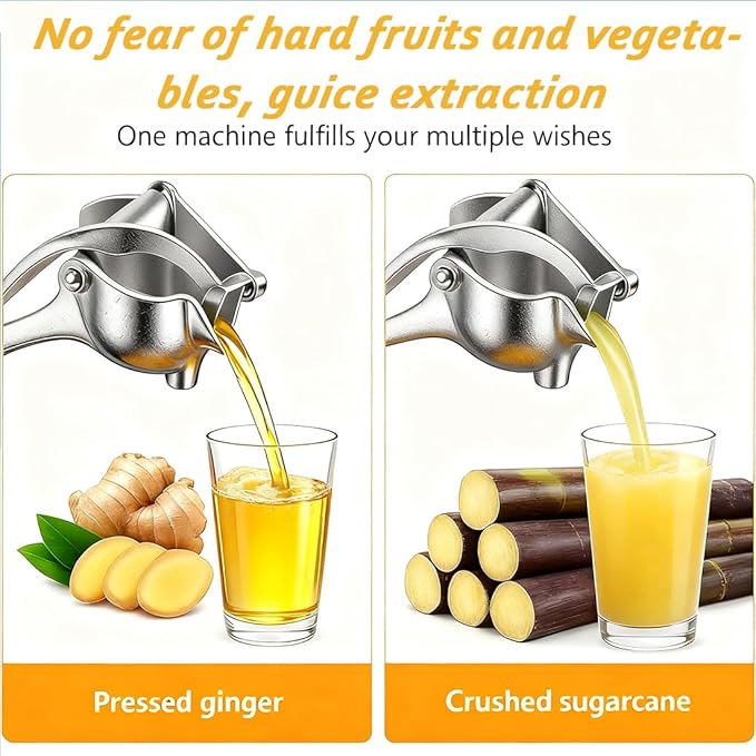 Hand Juicer Squeezer- Hydrogen Alloy Juicer, Efficient Manual Fruit Press Juicer with Ergonomic Grip, Aluminum Alloy Citrus Press for Orange Pomegranates Apple Lemon Lime, Easy to Clean (2PCS)