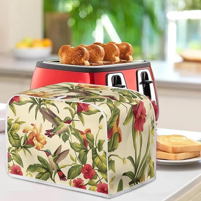 Hummingbird Dust Cover for Kitchen Blender, Toaster, Bread Maker & More - Washable, Flower Print, Dustproof Appliance Protection Accessory