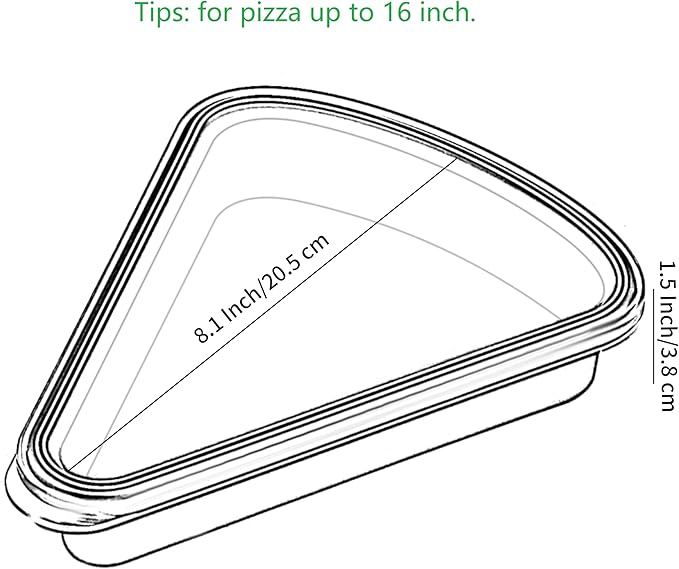2-Pack Reusable Silicone Leftover Pizza Slice Storage Container with Air-tight Lids-BPA Free,Fits Single Slice up to 16”,Save Space,Refrigerator organizer(2 Yellow)