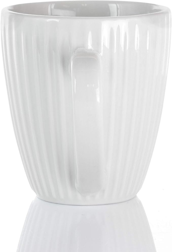 Elama Elle 12 Piece Round Porcelain Mug Set in White