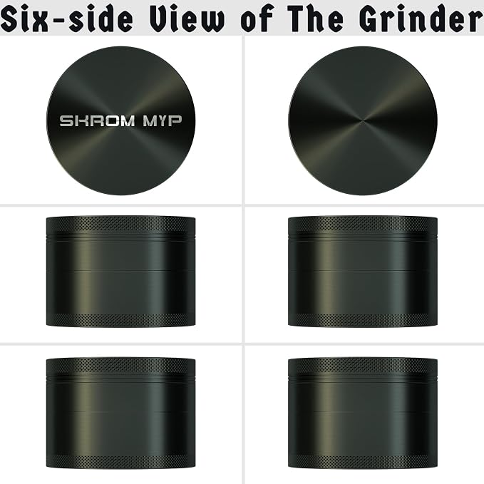 Grinder, Aluminum Large 3" Spice Grinder (Black)