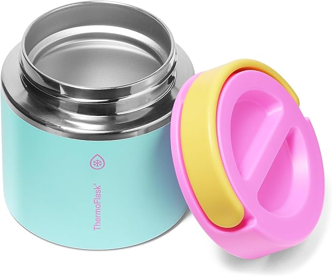 ThermoFlask Insulated Food Jar with Leakproof Lid (20 oz, Tropical Sunset) - Stainless Steel Food Containers for Hot & Cold Meals, Lunch, Soup & Snacks