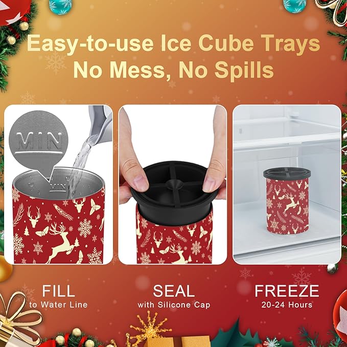 Clear Ice Cube Maker - 2.5" Round Ball - Stainless Steel Clear Ice Cube Molds - Sphere Mold & Christmas Gift for Cocktails, Drinks & Bourbon, Whiskey Gifts for Men Women Dad(2 Packs)