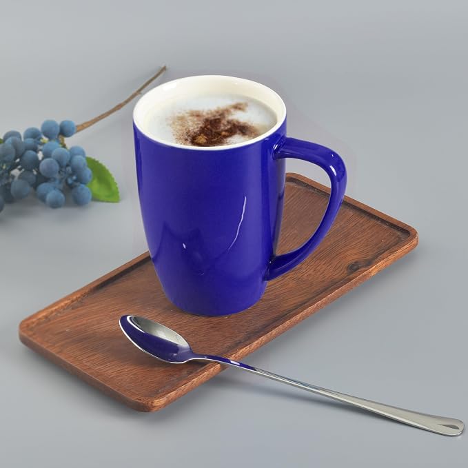 homEdge Porcelain Mug Set, 16 Ounces Cup for Tea, Latte, Mocha, Hot Chocolate, Set of 6, Navy
