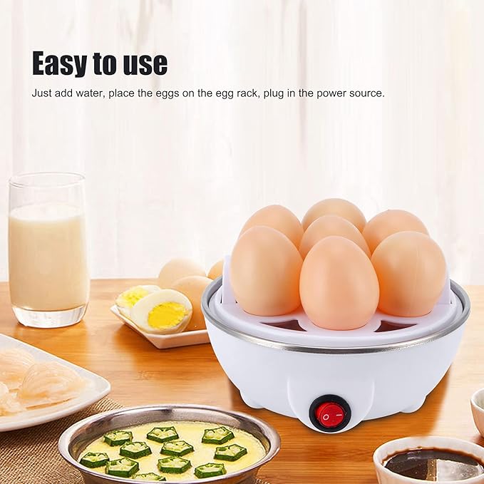 Ejoyous Egg Cooker, Electric 7 Eggs Capacity Hard Boiled Egg Boiler Steamer Poacher (US Plug 110V)