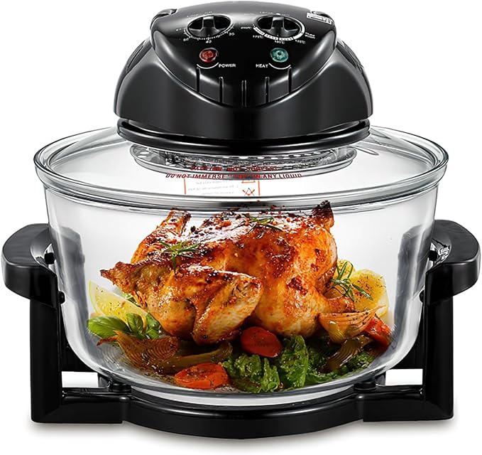 20L 3-in-1 Turbine light wave oven，glass air fryer, 360 ° circulating heating, high-precision glass body, healthy kitchen baking, toaster, broiler, toaster, steamer, and grill (3)