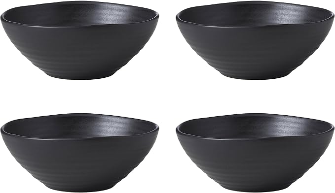 Oneida Black Ridge Piece Dinnerware Set, 12 Count, Dorm Room Essentials, First Apartment