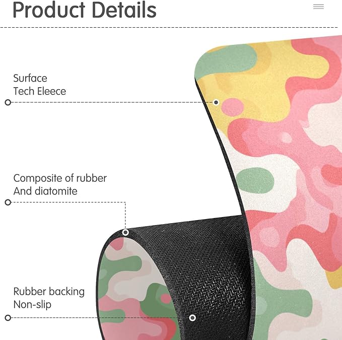 Kitchen Sink Splash Guard 2 PCS 14.7 Inch Sink Faucet Mat Splash Guard for Bathroom Countertop Water Absorbent Foldable Cuttable Soft Washable Multicolored Drips