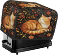Animal Flower Cat Kitten Toaster Cover 2 Slice Dust and Fingerprint Protection Toaster Bread Maker Covers Washable Kitchen Small Appliance Covers for Kitchen Accessories Decor Bakeware Women Gift