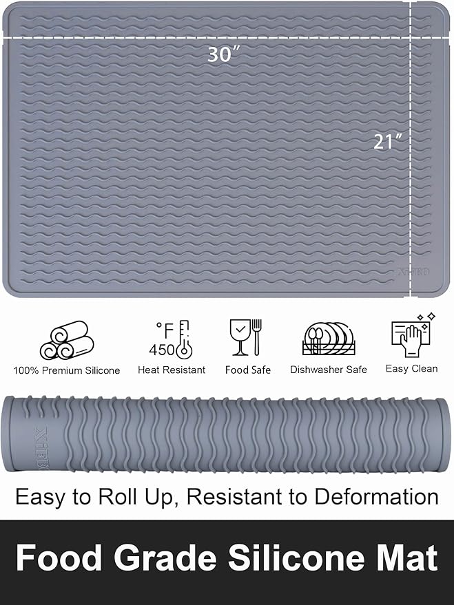 XiFEO Stove Top Covers for Electric Stove, Food Grade Heavy Duty Silicone Glass Stove Top Cover Protector, Induction Cooktop Protector, Heat Resistant Range Ceramic Stove Top Covers Mat, Oven Cover