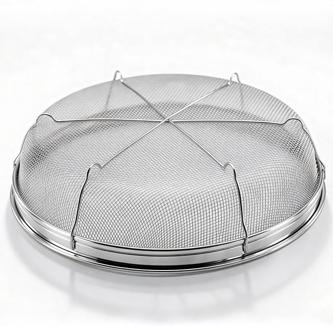 Fine Mesh Strainer for Kitchen, Stainless Steel Colander Bowl for Pasta, Rice, Fruit, Metal Net Baskets with Resting Base - Strain, Drain, Rinse (Diameter 11.02 inch)